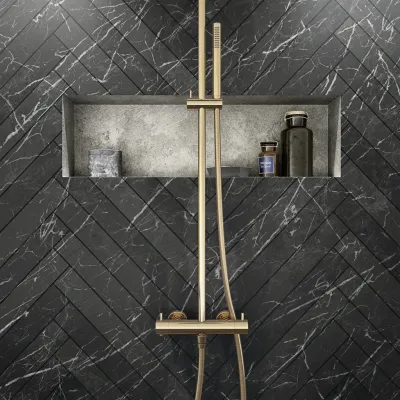 Semplice Rain DeLuxe SRL02 - SmartTerm Ø25 EasyClean, Polished Brass Natural