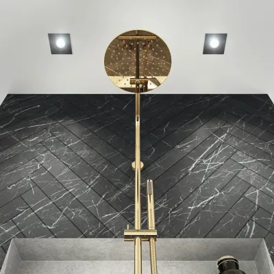 Semplice Rain DeLuxe SRL02 - SmartTerm Ø25 EasyClean, Polished Brass Natural