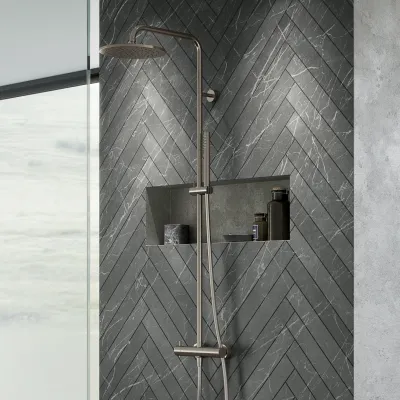 Semplice Rain DeLuxe SRL02 - SmartTerm Ø25 EasyClean, PVD Brushed Steel