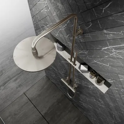 Semplice Rain DeLuxe SRL02 - SmartTerm Ø25 EasyClean, PVD Brushed Steel