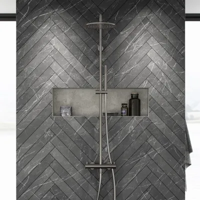 Semplice Rain DeLuxe SRL02 - SmartTerm Ø25 EasyClean, PVD Brushed Steel