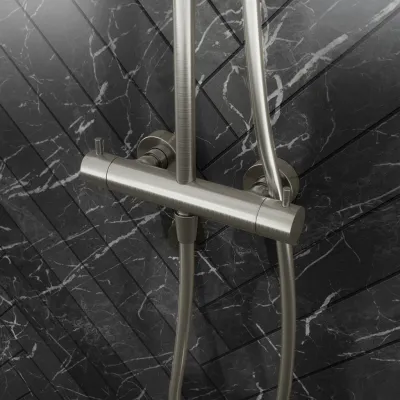 Semplice Rain DeLuxe SRL02 - SmartTerm Ø25 EasyClean, PVD Brushed Steel