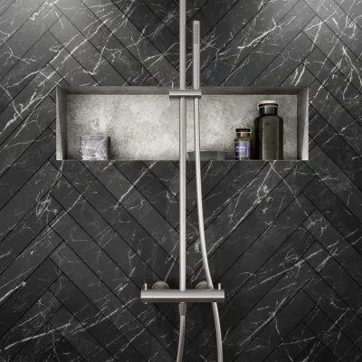 Semplice Rain DeLuxe SRL02 - SmartTerm Ø25 EasyClean, PVD Brushed Steel