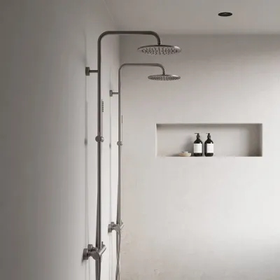 Semplice Rain DeLuxe SRL02 - SmartTerm Ø25 EasyClean, PVD Brushed Steel