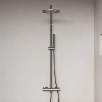 Semplice Rain DeLuxe SRL02 - SmartTerm Ø25 EasyClean, PVD Brushed Steel