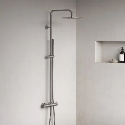 Semplice Rain DeLuxe SRL02 - SmartTerm Ø25 EasyClean, PVD Brushed Steel