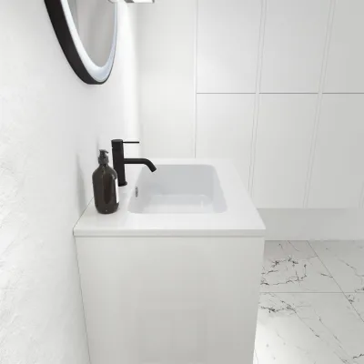 ArkiLife Cobus ACC60 - 60.5x46.5, Slim-Frame furniture, High Gloss White w/Sanistone sink