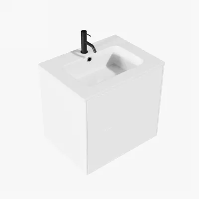 ArkiLife Cobus ACC60 - 60.5x46.5, Slim-Frame furniture, High Gloss White w/Sanistone sink