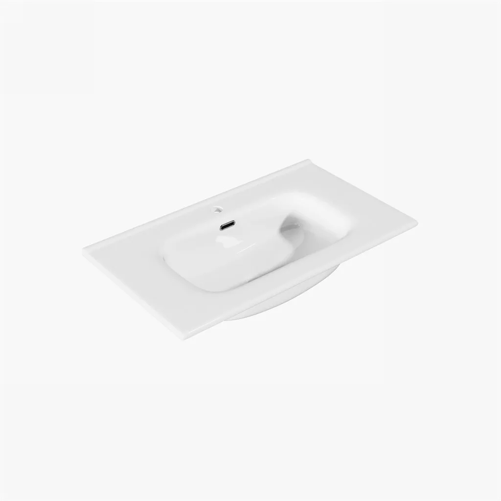 ArkiLife® Cobus ACC80-CB - 81x46.5 Slim-Edge, White porcelain sink