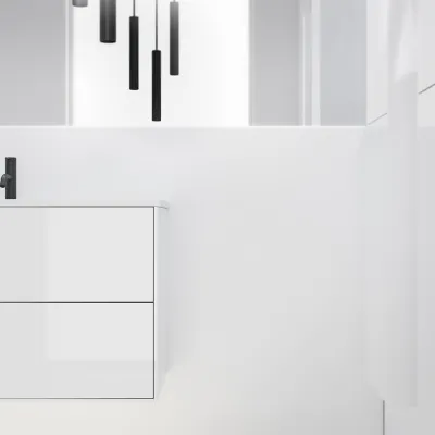 ArkiLife Cobus ACC100 - 100.5x46.5, Slim-Frame furniture, High Gloss White w/Sanistone sink