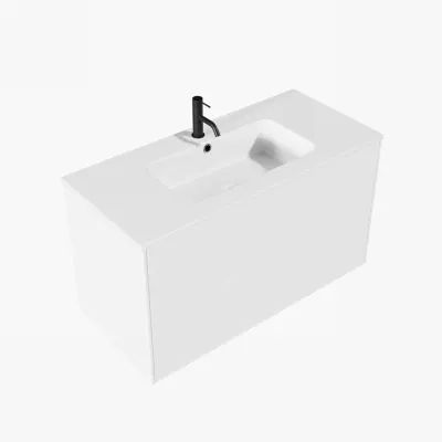 ArkiLife Cobus ACC100 - 100.5x46.5, Slim-Frame furniture, High Gloss White w/Sanistone sink