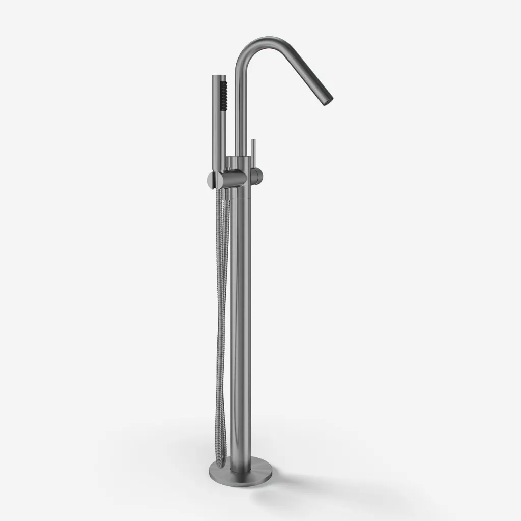 Semplice KB1 - Freestanding bath mixer, Brushed Stainless Steel