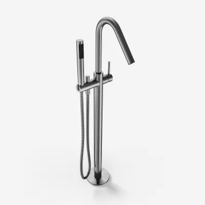 Semplice KB1 - Freestanding bath mixer, Brushed Stainless Steel