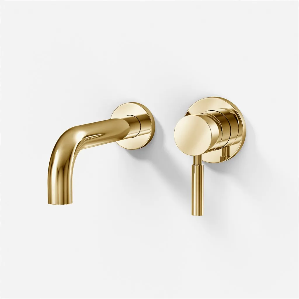 Semplice SHV102 - Washbasin faucet, 22 cm spout, Polished Brass Natural