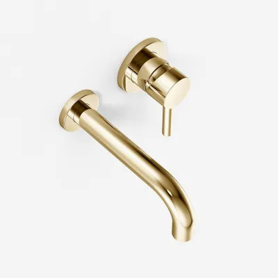 Semplice SHV102 - Washbasin faucet, 22 cm spout, Polished Brass Natural