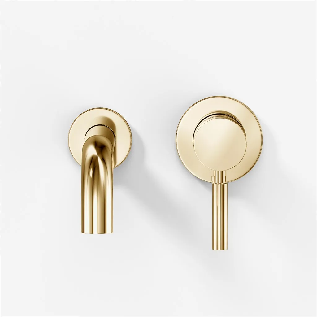 Semplice SHV102 - Washbasin faucet, 22 cm spout, Polished Brass Natural