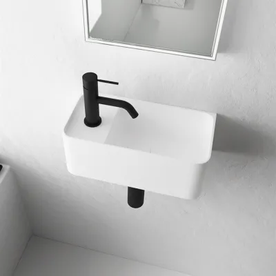 Coco 1R - Washbasin 36x18 cm, Matt White SolidTec®