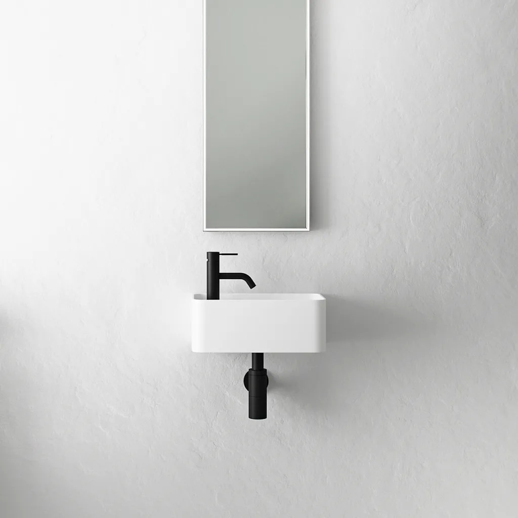 Coco 1R - Washbasin 36x18 cm, Matt White SolidTec®