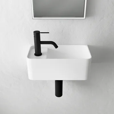 Coco 1R - Washbasin 36x18 cm, Matt White SolidTec®