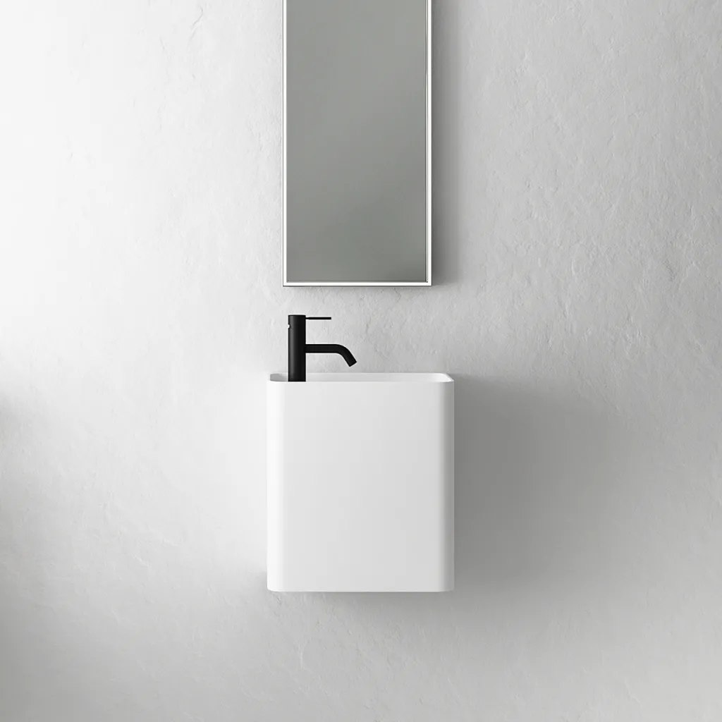 Coco 2R - Washbasin 36x18 cm, Matt White SolidTec®