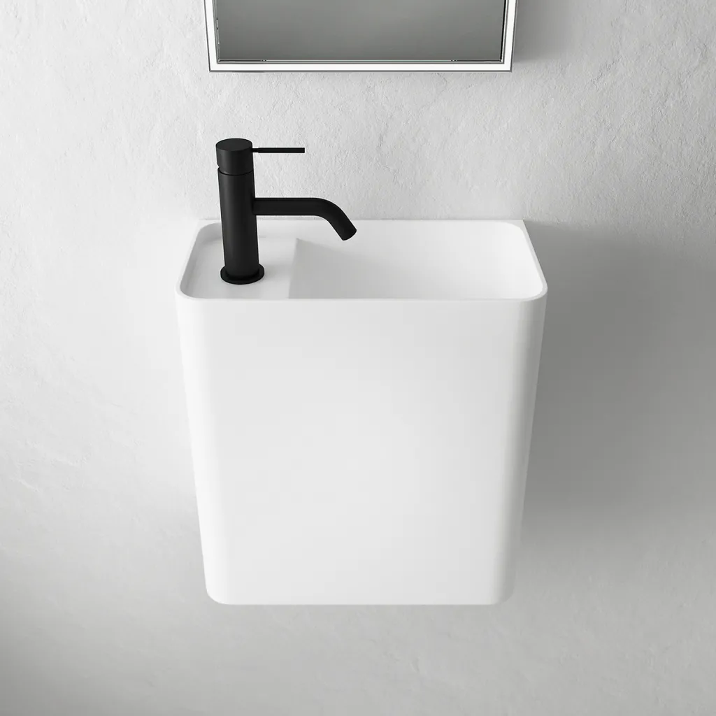 Coco 2R - Washbasin 36x18 cm, Matt White SolidTec®