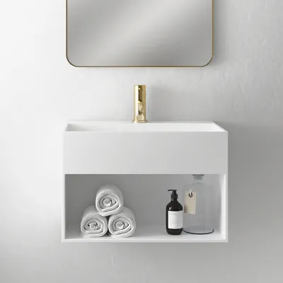Boxo 60X - 60x40 Washbasin with storage, Matte White SolidTec®