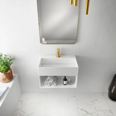 Boxo 60X - 60x40 Washbasin with storage, Matte White SolidTec®