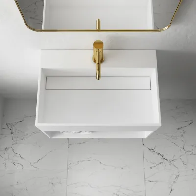Boxo 60X - 60x40 Washbasin with storage, Matte White SolidTec®