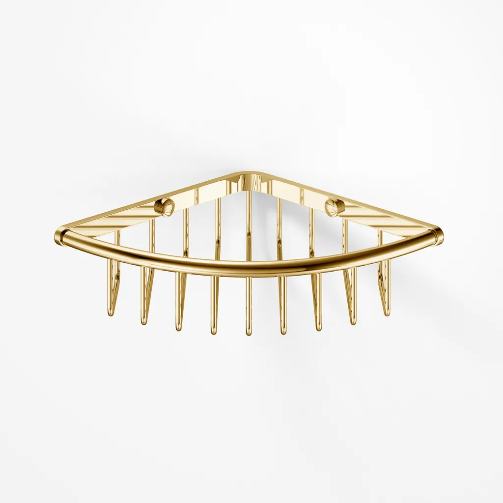 Richmond R62 - Small corner shower basket, Brass Nature