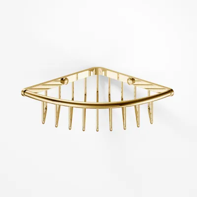 Richmond R62 - Small corner shower basket, Brass Nature