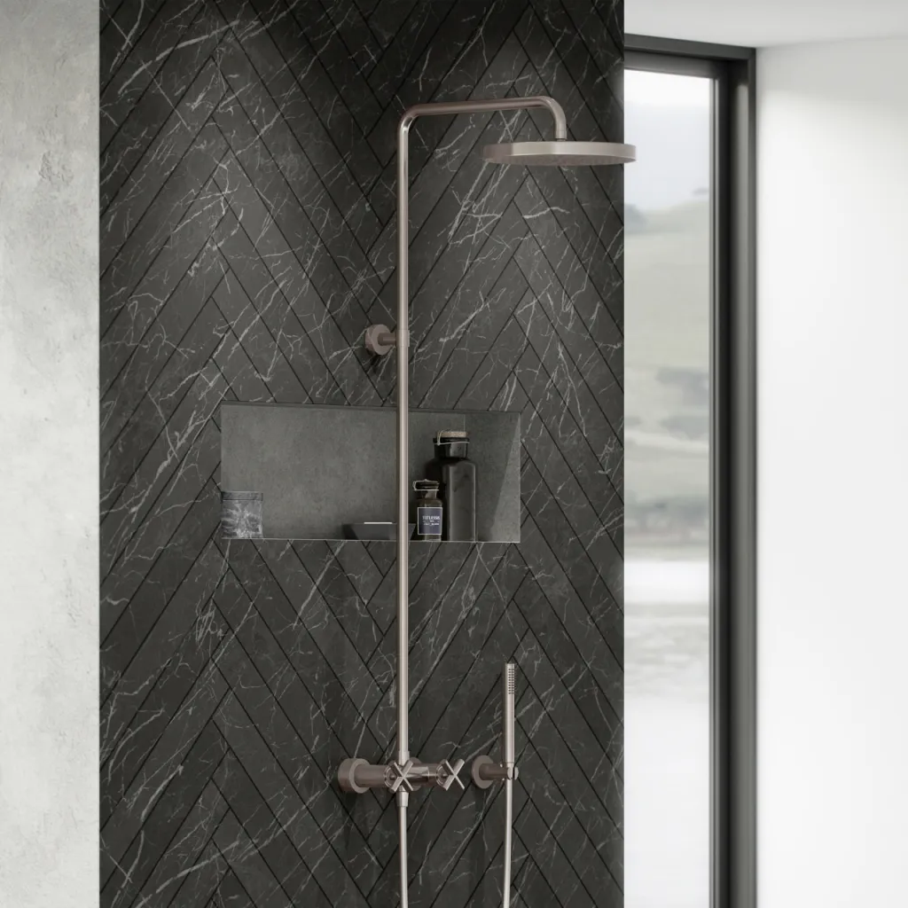 Fly Classic FBR7100 - XL Rain DeLux Shower Ø24, PVD Brushed Steel