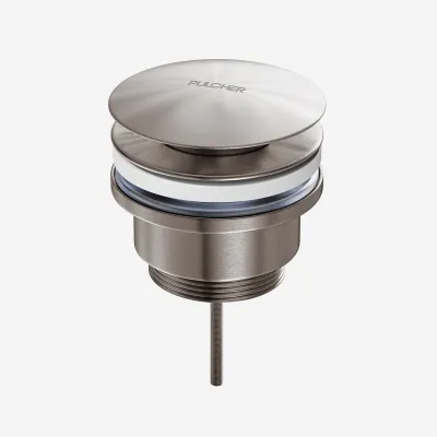 Pulcher Semplice Fly 1¼” - Universal bottom valve, PVD Brushed Steel