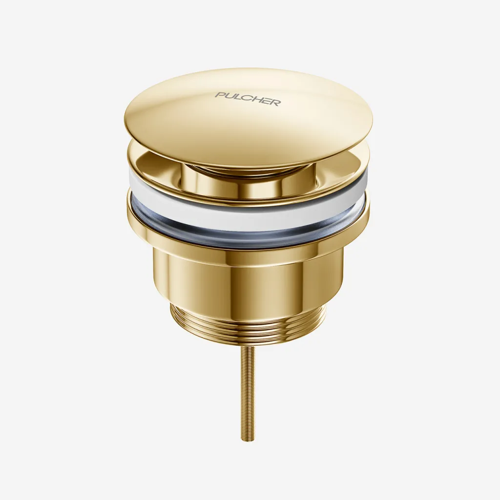 Pulcher Semplice Fly 1¼” - Universal bottom valve, Polished Brass Natural