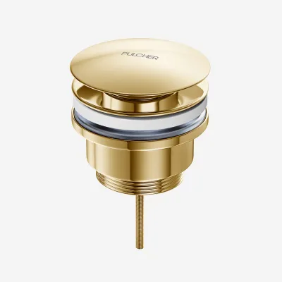 Pulcher Semplice Fly 1¼” - Universal bottom valve, Polished Brass Natural