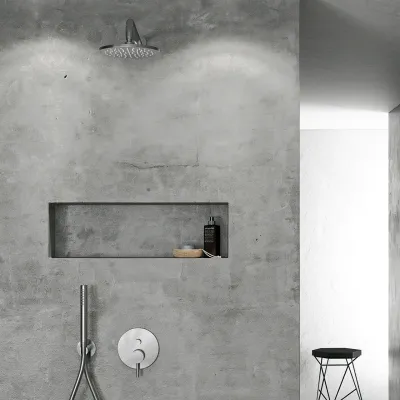 Classwell C16 S01 - Shower set Rain DeLuxe Ø20, w/wall arm, Brushed Stainless Steel