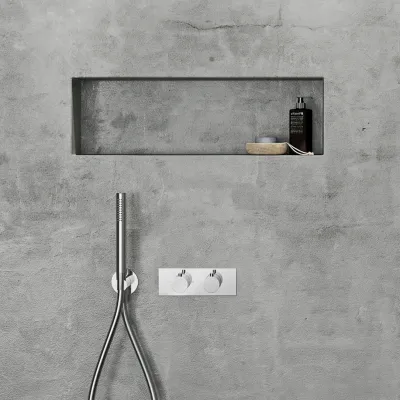 Classwell C18 S01 - Thermostat set Rain DeLuxe Ø20, w/wall arm, Chrome Polished