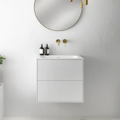 Pulcher Mood 60 Soft - Bathroom furniture 60x46 cm, Matt white w/ SolidTec® sink