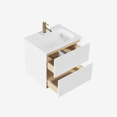 Pulcher Mood 60 Soft - Bathroom furniture 60x46 cm, Matt white w/ SolidTec® sink