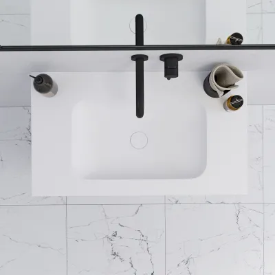 Pulcher Mood 80 Soft - Bathroom furniture 80x46 cm, Matt white w/ SolidTec® sink