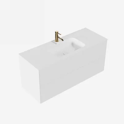 Pulcher Mood 120 Soft - Bathroom furniture 120x46 cm, Matt white w/ SolidTec® sink