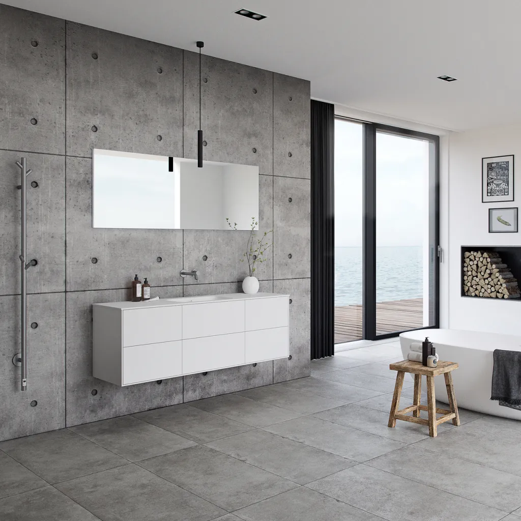 Pulcher Mood 160 Soft - Bathroom furniture 160x46 cm, Mathvid w/ SolidTec® sink