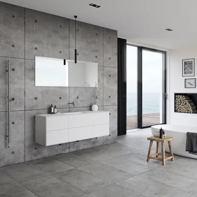 Pulcher Mood 160 Soft - Bathroom furniture 160x46 cm, Mathvid w/ SolidTec® sink