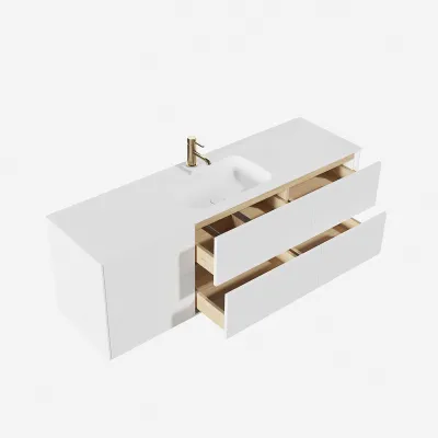 Pulcher Mood 160 Soft - Bathroom furniture 160x46 cm, Mathvid w/ SolidTec® sink