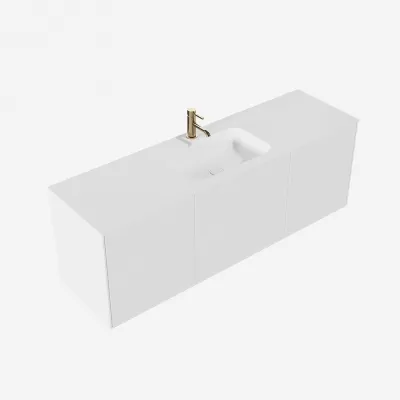 Pulcher Mood 160 Soft - Bathroom furniture 160x46 cm, Mathvid w/ SolidTec® sink