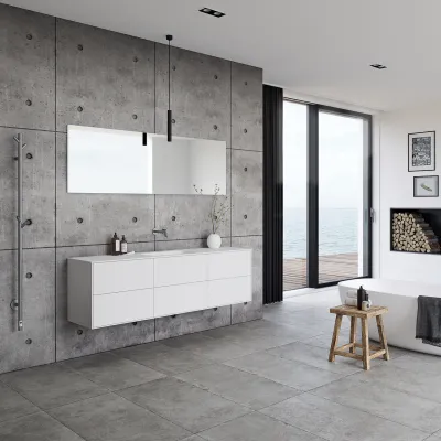Pulcher Mood 180 Soft - Bathroom furniture 180x46 cm, Mathvid w/ SolidTec® sink