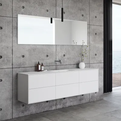 Pulcher Mood 180 Soft - Bathroom furniture 180x46 cm, Mathvid w/ SolidTec® sink
