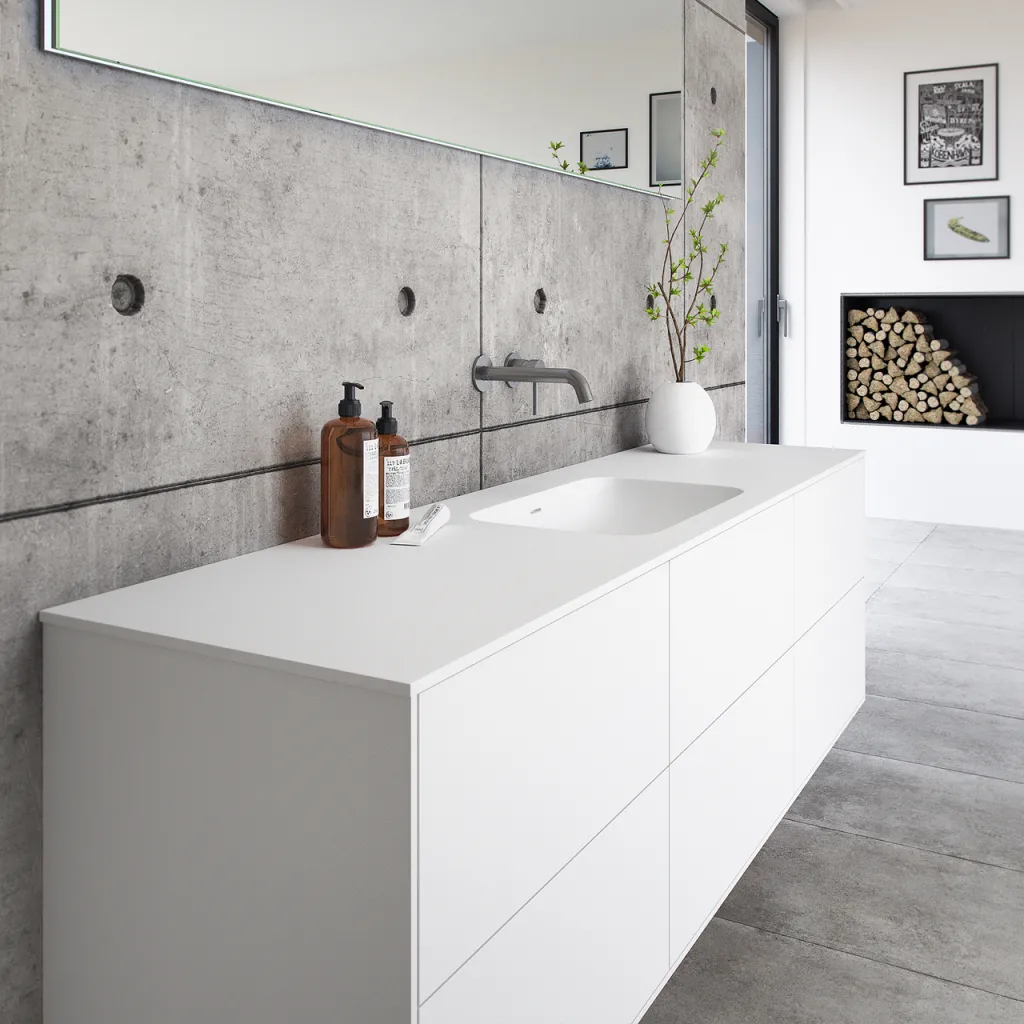 Pulcher Mood 180 Soft - Bathroom furniture 180x46 cm, Mathvid w/ SolidTec® sink