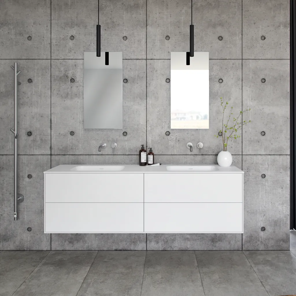 Pulcher Mood 180D Soft - Bathroom furniture 180x46 cm, Mathvid w/ SolidTec® sink