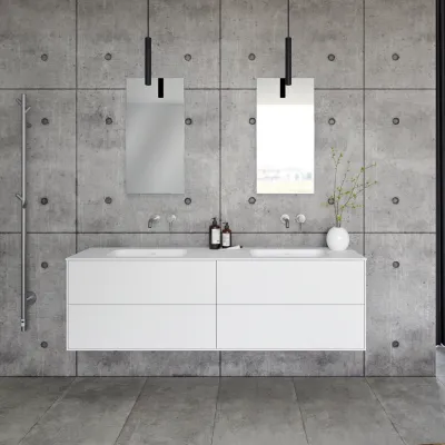 Pulcher Mood 180D Soft - Bathroom furniture 180x46 cm, Mathvid w/ SolidTec® sink