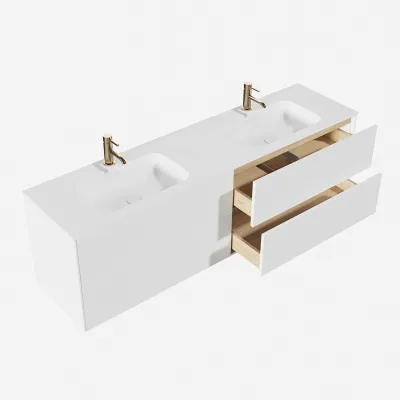 Pulcher Mood 180D Soft - Bathroom furniture 180x46 cm, Mathvid w/ SolidTec® sink